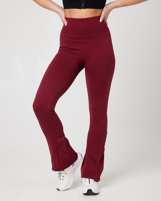 SnuggzFit Seamless All-Day Burgundy High Waist Flare Legging